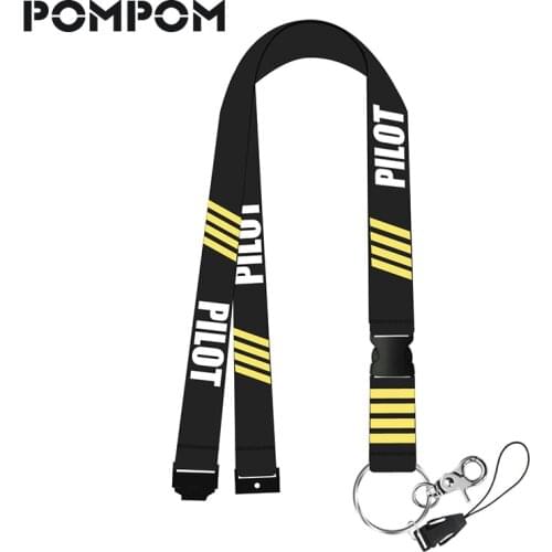 POMPOM Fashion Pilot Lanyards for Keys Neck Strap For Card Badge Gym Key Chain Key Ring Lanyard Hang Rope Keychain Lanyard
