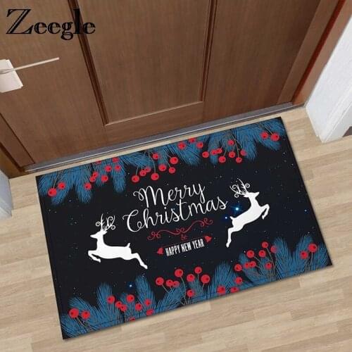 Zeegle Christmas Doormat Outdoor Rugs Non-slip Area Rug For Living Room Kids Bedroom Carpet Foot Mat Bedside Rugs Home Floor Mat