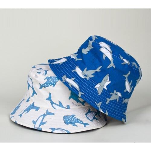 Shark Cartoon Fisherman Hat Travel Sunshade Hat Double Basin Hat SeaWorld Animal Sunblock Hat Fashion Trend hat