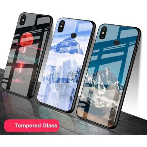 Snowy Mountain Clouds Sea Tempered Glass Phone Case For Redmi Note 5 6 7 8 9 Pro Note8T Note9S Redmi8 9 Cover Shell