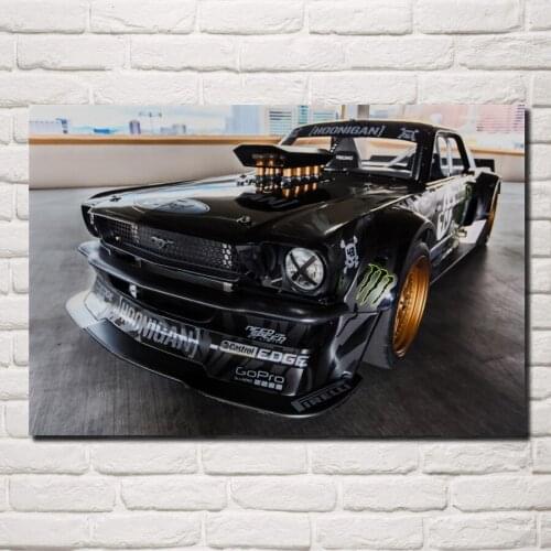 Mustang RTR drift tuning muscle hot rod rods sports car KA234 living room home wall modern art decor wood frame fabric poster