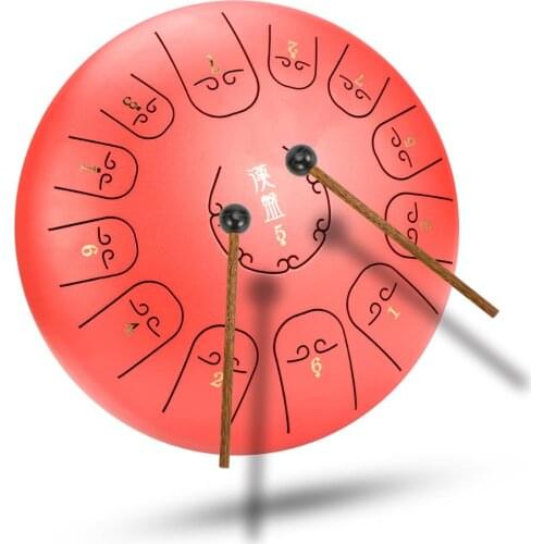 Steel Tongue drum 12 inch 13 tones Ethereal drum handpan drum Tang drum Beginners musical instrument Percussion Red drum