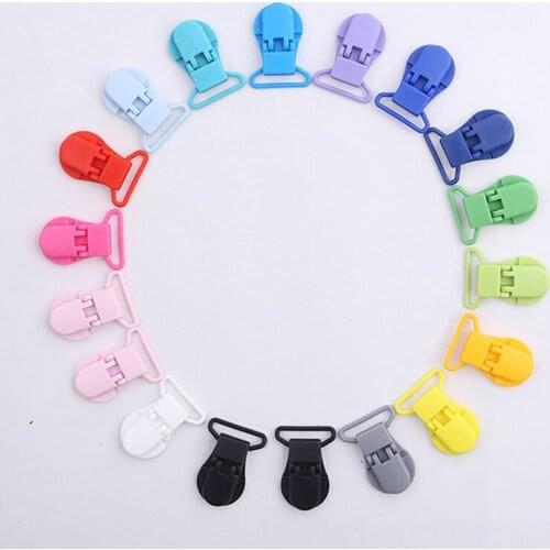 SUTOYUEN 600pcs 25mm D Shape Plastic Dummy Pacifier Clip Alligator Clip Duckbill clip,Plastic Clamp,Soother Clips