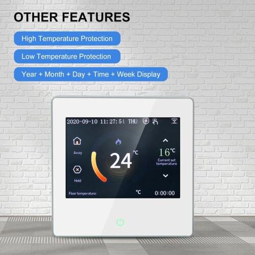 Smart Thermostat LCD Touch-screen Weekly Programmable Thermostat with WIFI Electric Heating 16A Digital Temperature Controller