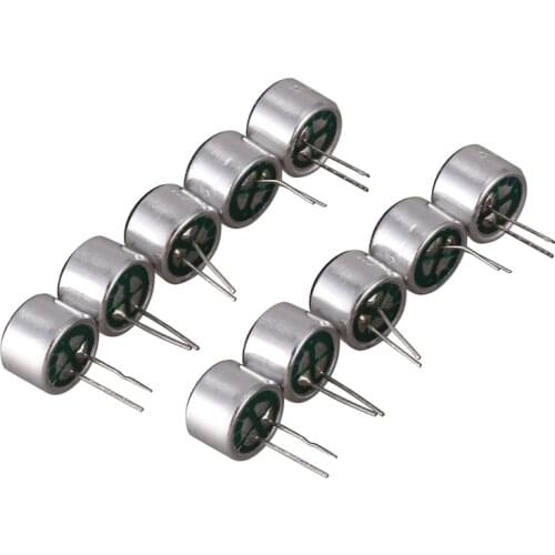 10 PCS 9.7mm x 7mm 2 Pin MIC Capsule Electret Condenser Miniphone