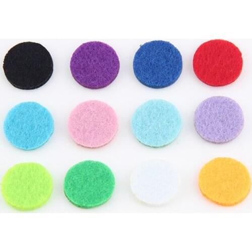 20PCS Multicolor Aromatherapy Felt Pads for 30mm Perfume Essential Oil Hollow Locket Pendant