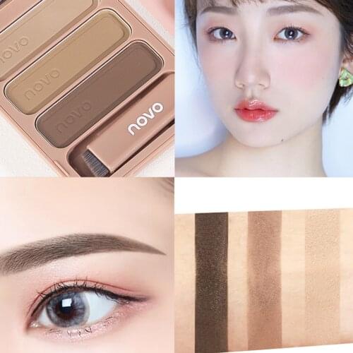 Novo 3 colors, three-dimensional eyebrow powder, smooth touch, waterproof and sweat-proof fine powder, no makeup With brush head