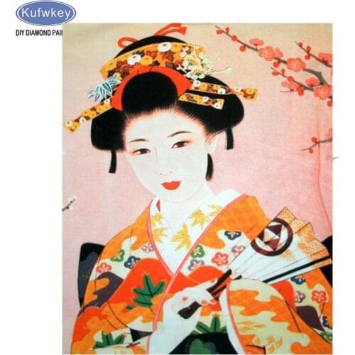 3D DIY japanese woman Diamond Painting Needlework Home Decor Full Rhinestone Mosaic 5D Diamond Embroidery wall painting