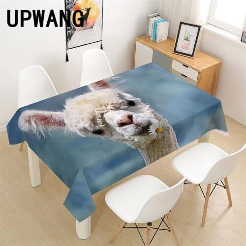 Alpaca Animal Tablecloth 3D Printed Table Cover Rectangular Tablecloth Wedding Birthday Party Kitchen Home Decor