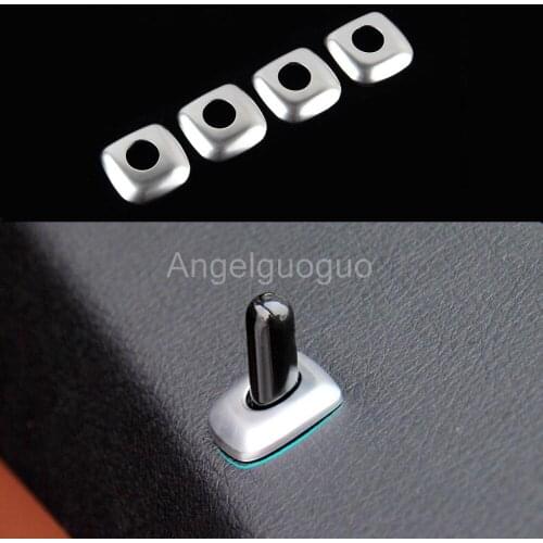Angelguoguo 4 pcs Car door bolt lock pin door switch button sticker for BMW 5 series F10 F18 2014-2017