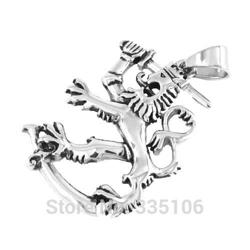 Free shipping! Finland Leijona Lion Pendant Stainless Steel Jewelry Classic Lion knight Pendant Wholesale SWP0072M 30*42mm