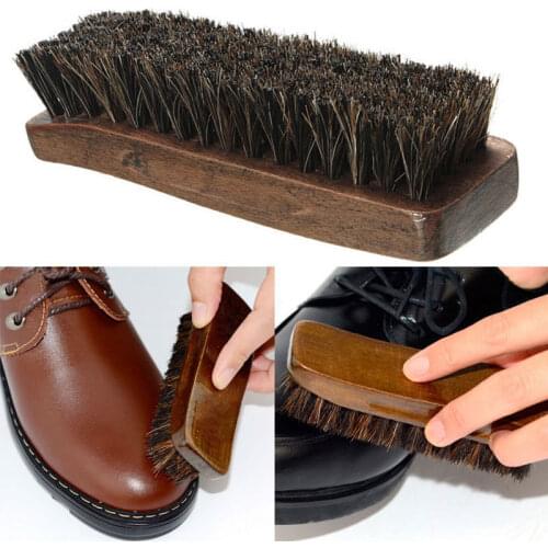 Wooden Handle Shoes Boots Polishing Brush Dust Cleaning Shining Brush Tools