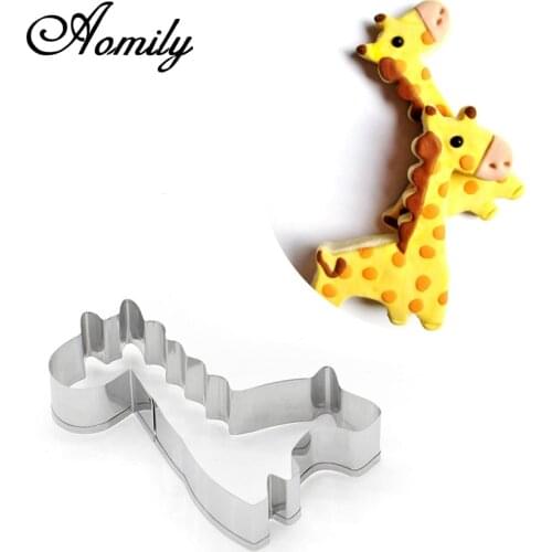 Aomily Giraffe Shaped Stainless Steel Puzzle Piece Cookie Cutter Cake Frame Mould Pastry Biscuit Fondant Sugarcraft Baking Tools
