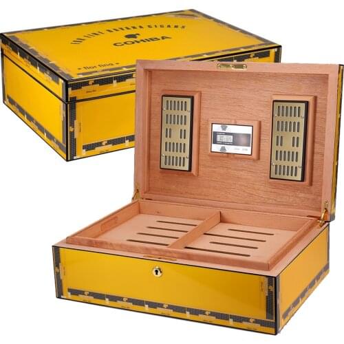 COHIBA Cedar Wood Travel Humidor Cigar Box Portable Cigar Case W/ Hygrometer Humidifier Cigar Humidor Box For COHIBA Cigars