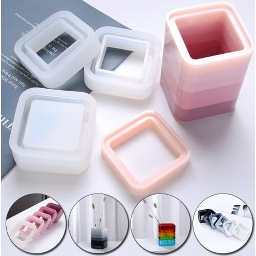 Epoxy Resin Casting Multi-Purpose Stackable Flower Pot Organizer Molds DIY Silicone Multi-Layer Jewelry Storage Box Mold Set