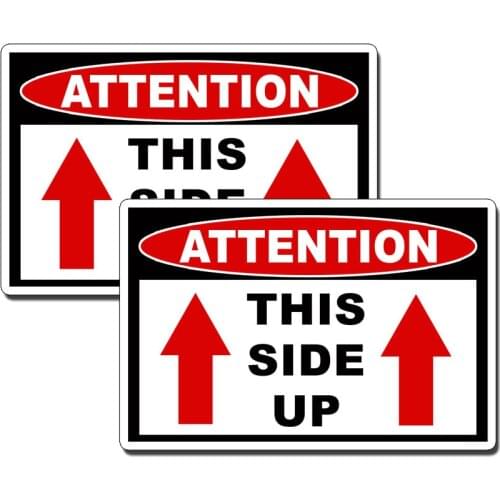 This Side Up Sticker Decal Safety Label Box Shelf Attention Caution Warning Safe 2.5 tall by 4 wide