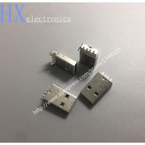 Hot sale 10PCS/LOT USB 2.0 Male A Type PCB Plug 180 degree SMT SMD USB Connectors
