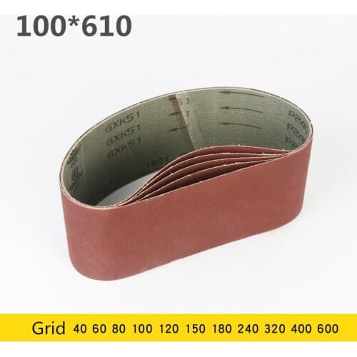 5 pcs 100*610 mm Sanding Belt 4"*24" Abrasive Band 100*610mm Aluminium Oxid For Wood Grit 40-600