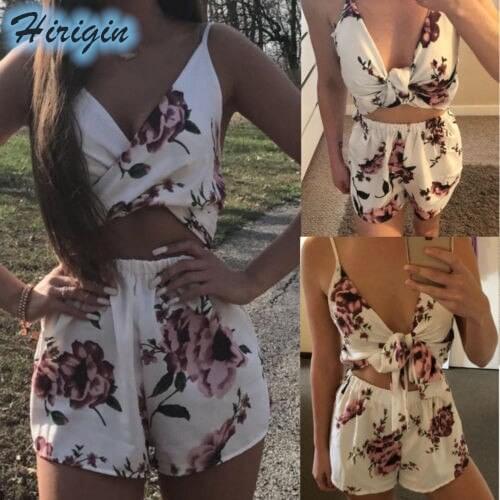 Summer Playsuits HOT Summer Plus Size Women Sexy Sleeveless Deep V Neck Elastic High Waist Print Playsuit Size S-5XL