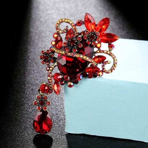 Zlxgirl fashion Colorful Crystal flower brooch jewelry for wedding womens Hijab Pins Gift For Women Kid Bag Clothes accessory