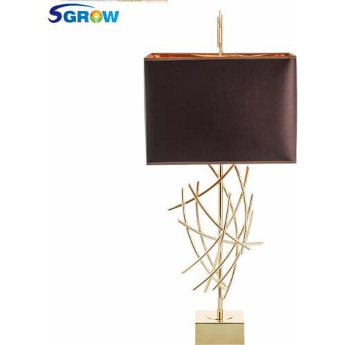 SGROW Iron Branch Table Lamp Light Fixture Modern Stainless Steel Light With E27 Bulb Desk Lamp for Bedroom Dinning Room Lampara
