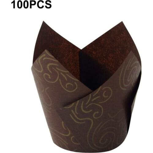 100 Pcs Muffin Paper Wedding Muffins Paper Moulds Tulip Mould Baking Paper For Baking Classes Cake Cupcakes Baking Tools
