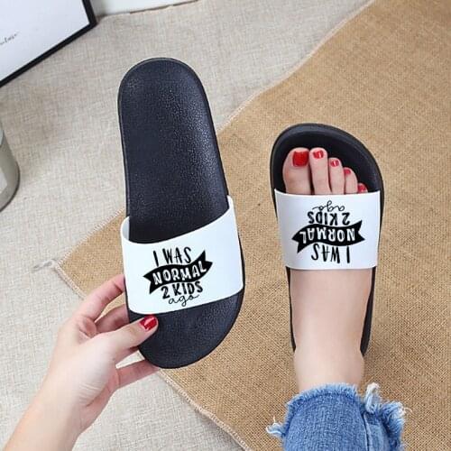 Shoes for Woman Letter House Slippers Soft Sole Slide Sandals Leisure Ladies Indoor Bathroom Anti-slip Flip Flops Shoes 2021
