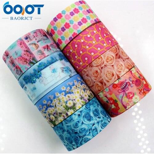 OOOT BAORJCT 175193,1'' 25MM flowers Printed grosgrain ribbon,DIY handmade hair accessories accessories, gifts wedding party