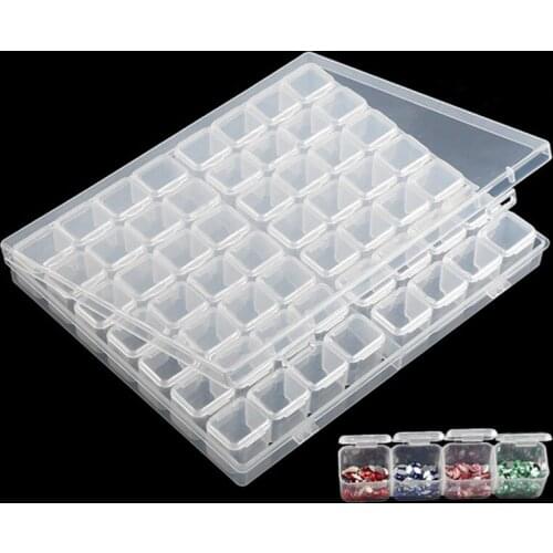 28/56 Slots Plastic Storage Box Diamond Painting Kits Nail Art Rhinestone Tools Beads Storage Boxes Case Organizer Holder Sale
