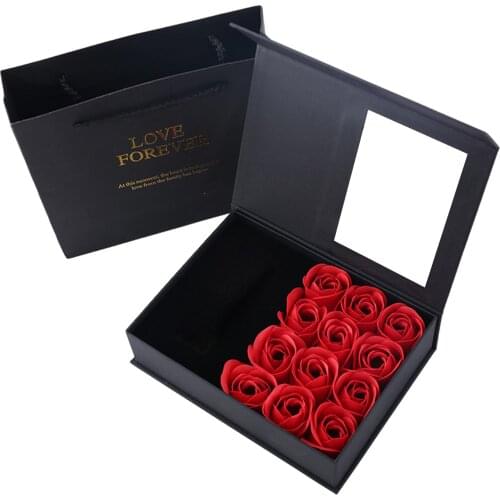 Rose Flower Jewelry Gift Boxes Bracelets Earring Ring Necklace Jewelry Set Box Square Packaging Cases Display