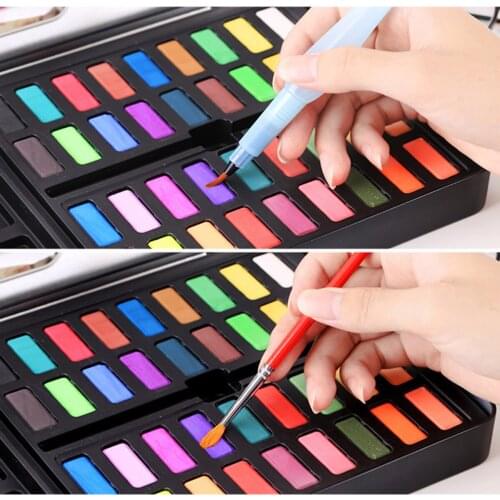 Profession 36 Colors Watercolour Paint Set with Brush Water Painting Pen for Artists Students, Beginners