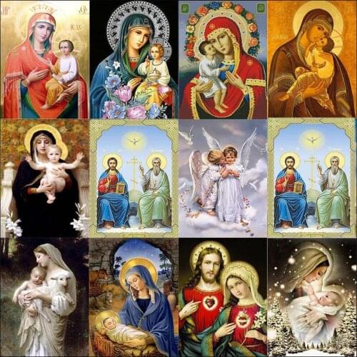 "Religious" Diamond Painting 5D "Jesus, Virgin Mary" DIY Diamond Embroidery Religious Man Angel Children Home Decoration Gift