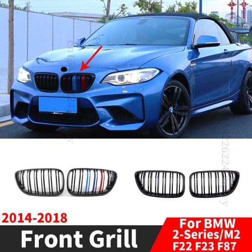 Bumper Grill Kidney Inlet Grille Middle Mesh Front Grille Racing Grill For BMW 2 Series M2 F22 F23 F87 2014 2015 2016 2017 2018