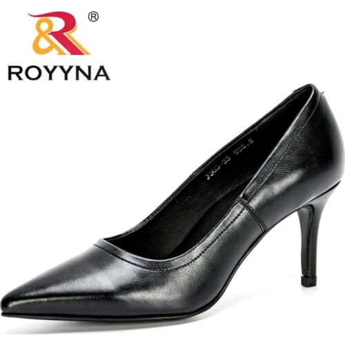 ROYYNA 2020 New Designers Fashion Style Thin Heels Single Shoes Women Sexy High Heels Womens Shoes Party Dress Shoes Ladies