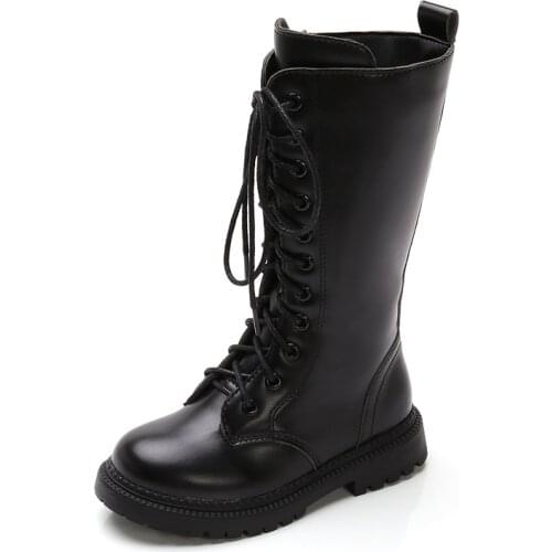 Little Girl High Boots Kids Shoes 2020 Girlish Winter Snow Leather Boot Child Sneakers For Teenage 3 4 5 6 7 8 11 12 13 Years