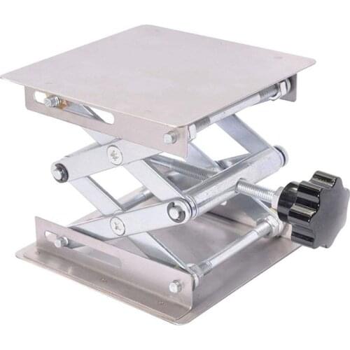 Scientific Lab Jack-100 x 100mm Stainless Steel Lab Stand Table Rack Scissor Lab-Lift Lifter for Science Experiment