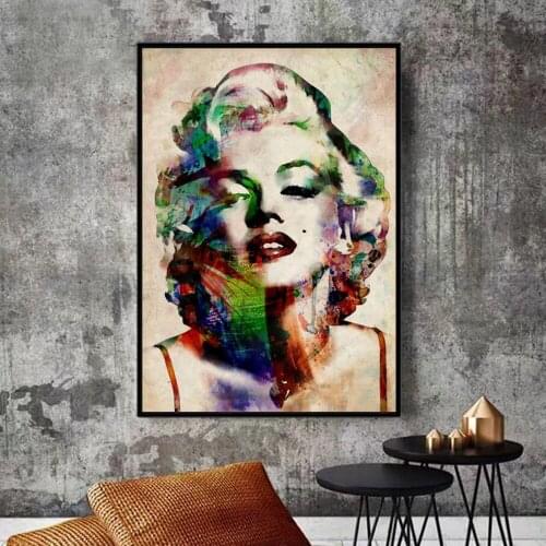 Modern Movie Star big Poster Print Abstract Creative Colorful Marilyn Monroe Canvas Painting Living Room Wall Art Bedroom Decor