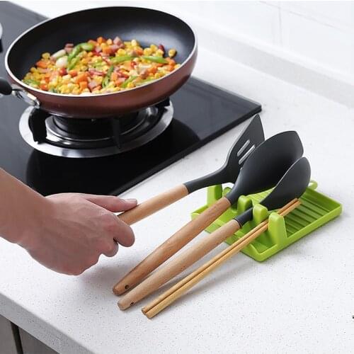 Tableware Storage Rack for Spoon Pot Lid Holder Plastic Spoon Rest Kitchen Organizer for Fork Spatula Rack Spoon Holder Stand