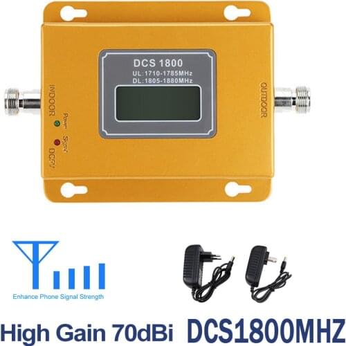 LCD 4G LTE DCS 1800 Cellular Signal Amplifier 75dB Gain LCD Display GSM Signal Repeater Band 3 4G LTE Cellphone Signal Booster