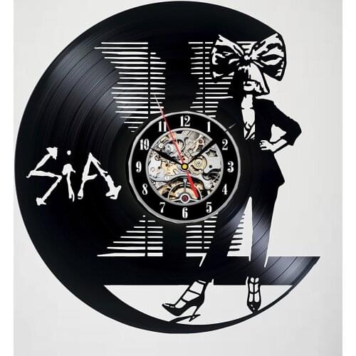 SIA MusicHandmade Vinyl Wall Clock - Unique gifts for him her Gift Ideas for Mothers Day Father birthday