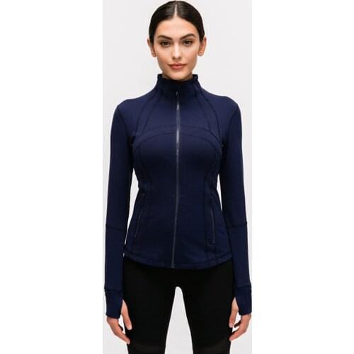 Women Sports Shirts Gym Yoga Crop Top Running Jackets Zipper Slim Stand Collar Fitness Workout Jogging Sportswear Sweatshirts