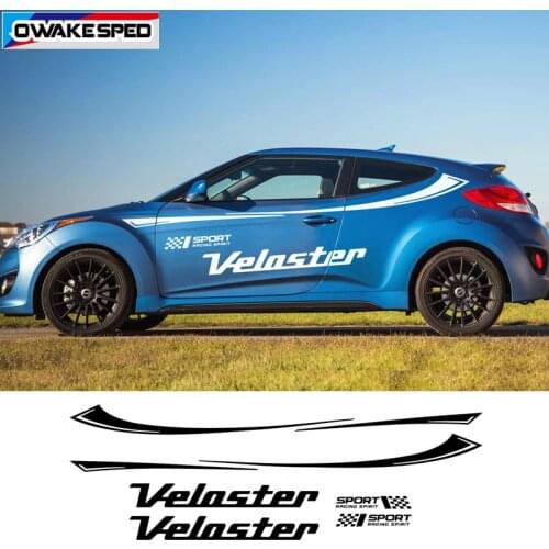 1set Both Side Car Waist lines Decor Sticker For Hyundai Veloster Racing Sport Stripes Auto Body Door Accessories Vinyl Decals