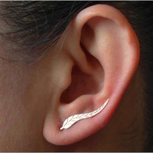 1PC European and American Trendy Earrings, Simple Metal Alloy Leaf and Leaf Earrings All-match Womens Earrings