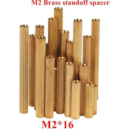 200pcs M2*16 Brass standoff spacers Round brass pillar Thread M2 Female female Spacing Screws