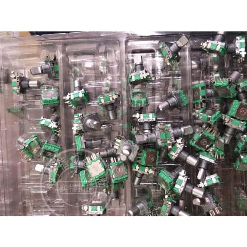 4pcs For Taiwan-made Puyao F11E-S5V2MFS-H EC11 horizontal encoder with switch 30-point handle 15MMF