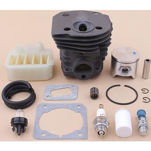 44mm Cylinder Piston Kit For Husqvarna 350 351 353 346XP Air Fuel Filter Line Primer Bulb Gasket Set