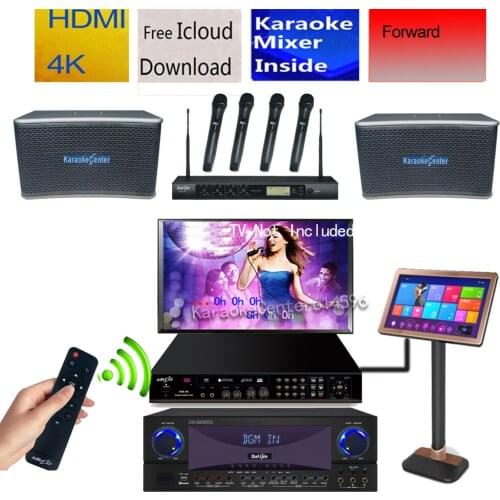 6TB HD Recordable Karaoke Jukebox System Complete Karaoke System Touch Screen AmplifIer Mixer Speaker Wireless Mic HDMI include