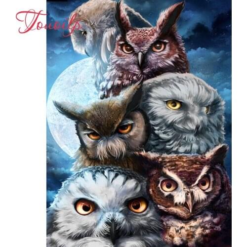 TOUOILP 5D DIY Diamond Painting Full Square/Round Drill "Animal owl" 3D Embroidery Cross Stitch Mosaic Home Decor