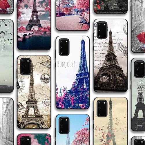 Cute Eiffel Tower Case for Samsung Galaxy S21 A51 S20 A50 A71 A70 A12 A21S S10 S9 S8 A52 A72 S10e Note 20 10 Plus Ultra Lite TPU