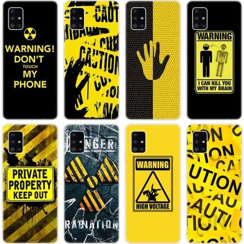Caution Yellow Tape Case for Samsung Galaxy A12 A02 A03S A21S A22 A32 A52 A72 A82 Quantum 2 S21 Plus FE Ultra M02S M12 Cover